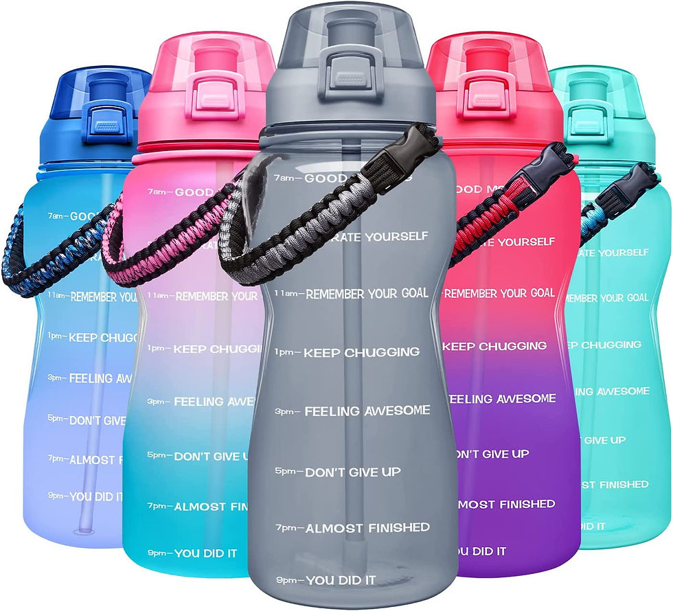 Thumbnail: Giotto Large Half Gallon/64OZ Motivational Water Bottle with Paracord Handle & 