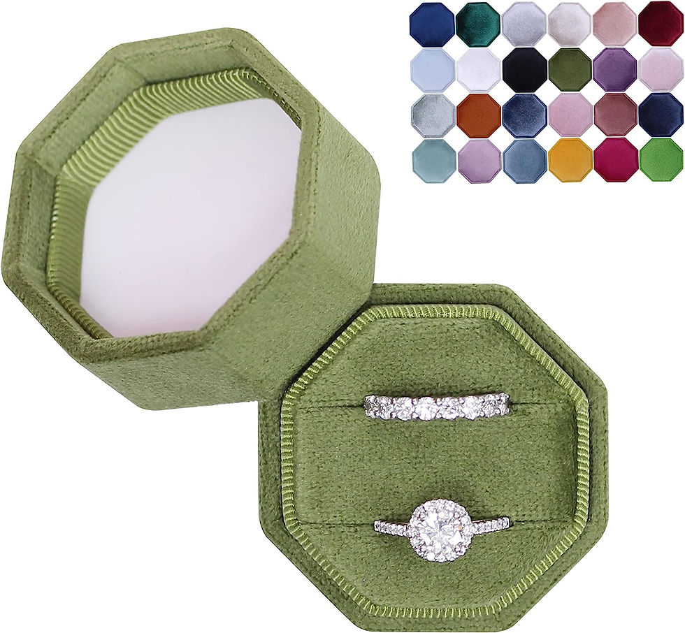 Thumbnail: BLUTETE Velvet 3 Slots Jewelry Ring Box Engagement Wedding Box Keepsake Box Bri