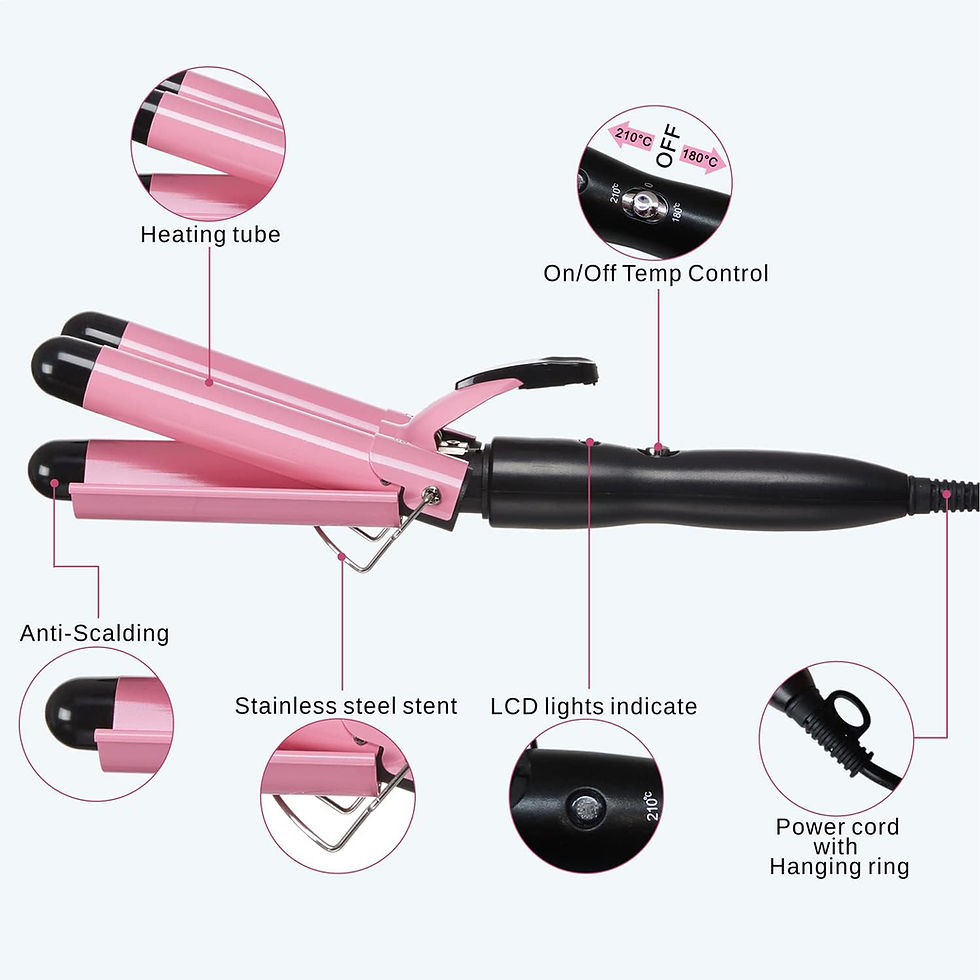 Thumbnail: 3 Barrel Curling Iron Hair Crimper , TOP4EVER 25mm（1 inch ）Professional Hai