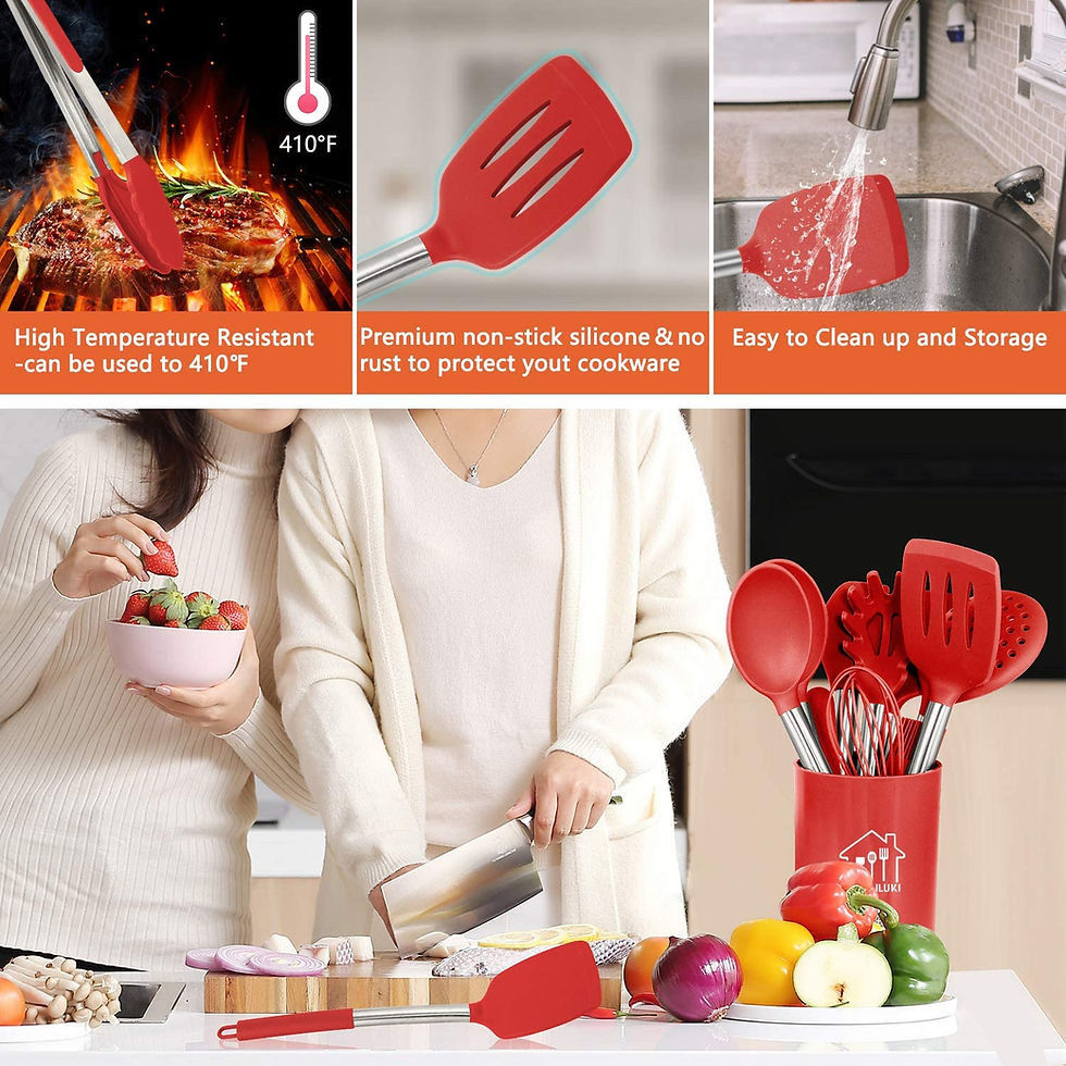 Thumbnail: Silicone Cooking Utensil Set,Kitchen Utensils 26 Pcs Cooking Utensils Set,Non-s