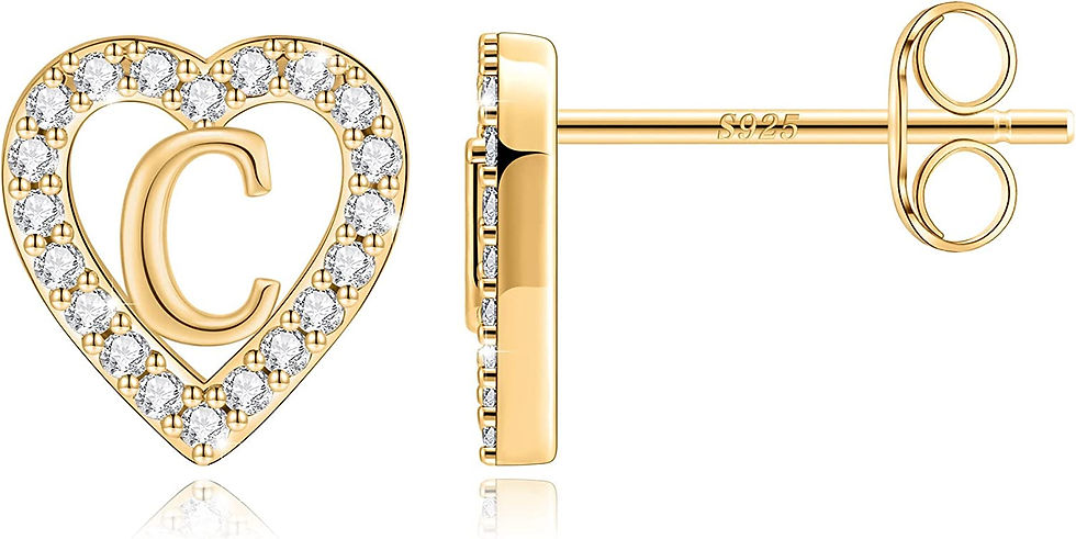 Thumbnail: Initial Earrings for Girls Women, 14K Solid Gold Over Earrings 925 Sterling Sil