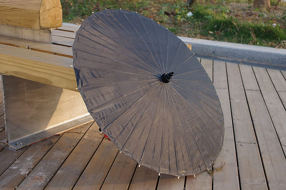 Thumbnail: AEAOA Plain Bamboo Cloth Parasol Umbrella Great for Wedding Party Favor (Black)