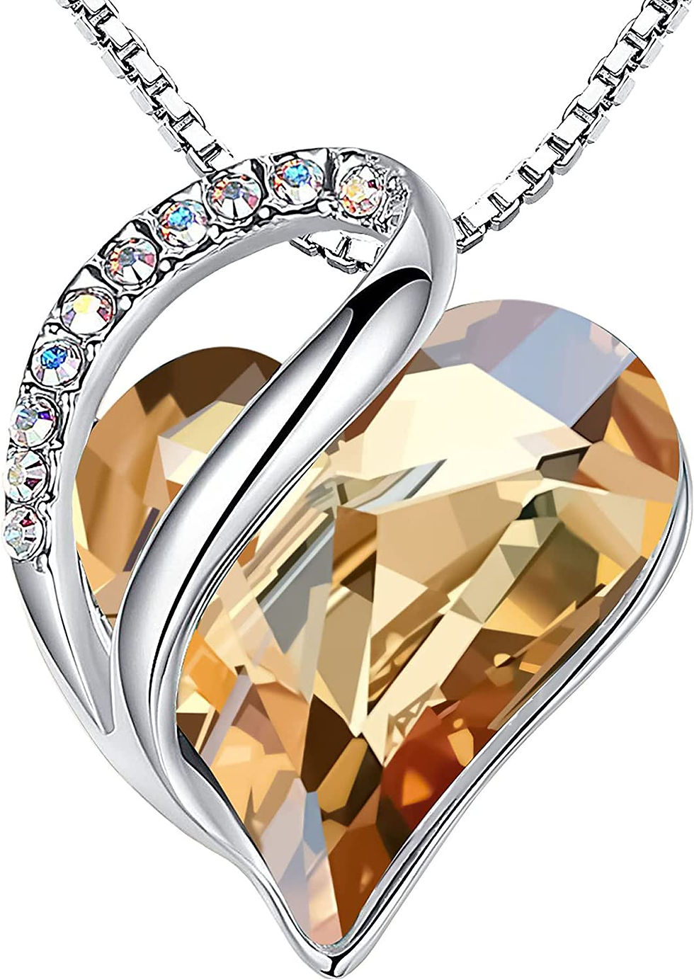 Thumbnail: Leafael Women’s Silver Plated Infinity Love Heart Pendant Necklace with Birth