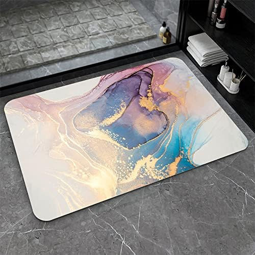 Thumbnail: SHENWSAN Diatomaceous Earth Bath mat ，Black Gold Shiny Marble Super Absorbent