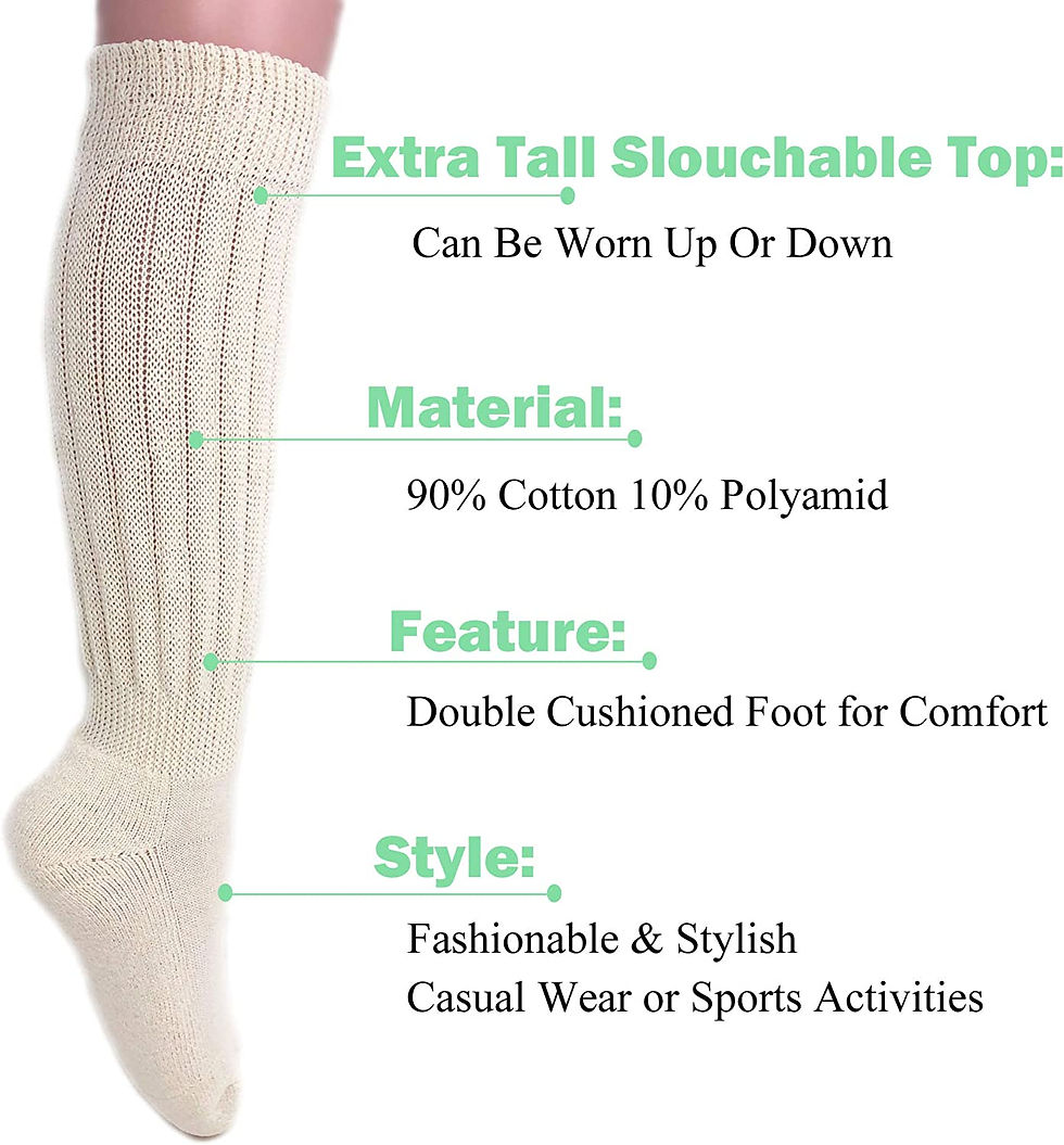 Thumbnail: AWS/American Made Women's Extra Long Heavy Slouch Cotton Socks Size 9 to 11
