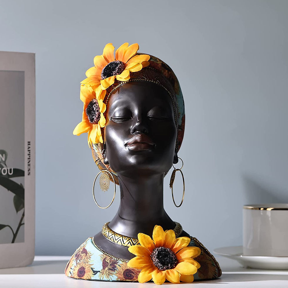 Thumbnail: African Statues and Sculptures,African Art Bust Statue, Home Decor Sunflower Gi