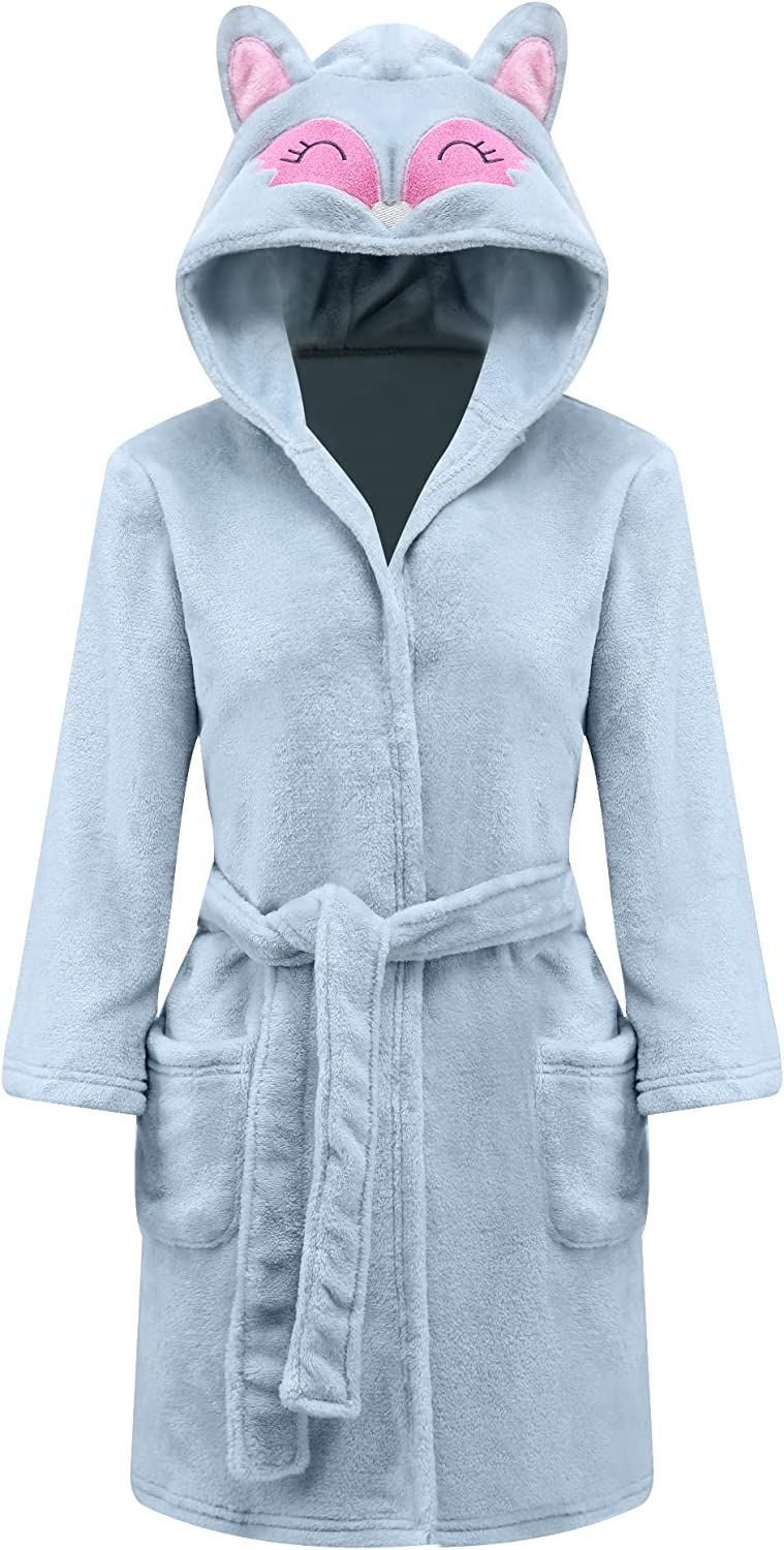 Thumbnail: V.&GRIN Girls Fleece Unicorn Bathrobe, Hooded Plush Soft Cartoon Robe for Girls