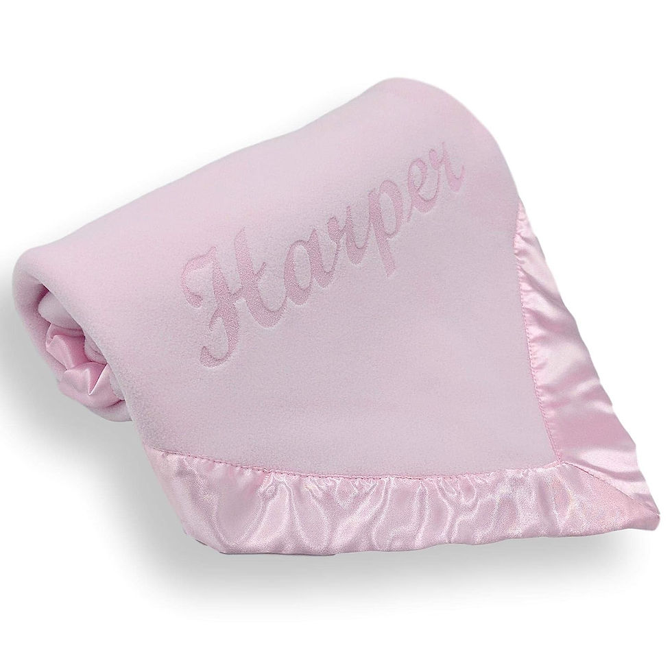 Thumbnail: Custom Catch Personalized Baby Blanket for Girls - Pink - Newborn or Infant Gif