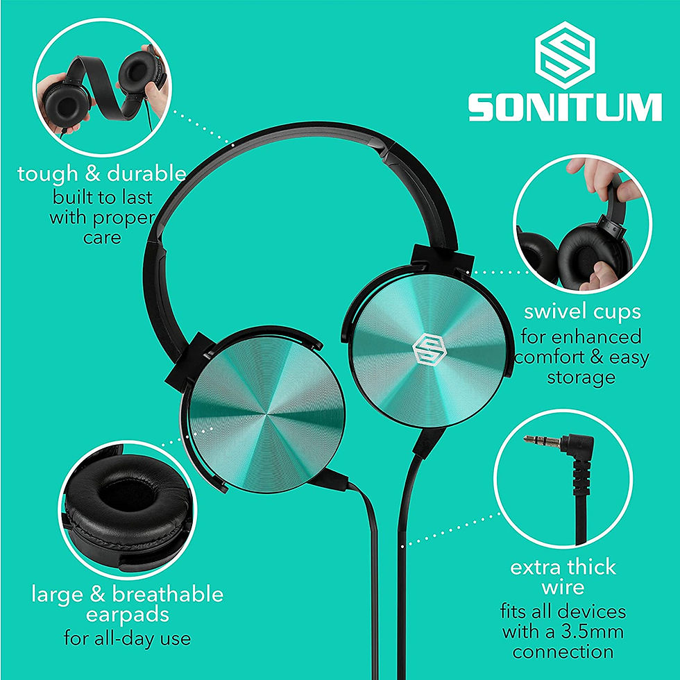 Thumbnail: Kids Headphones Bulk 5 Pack, Student On Ear Color Varieties, Comfy Swivel Earph