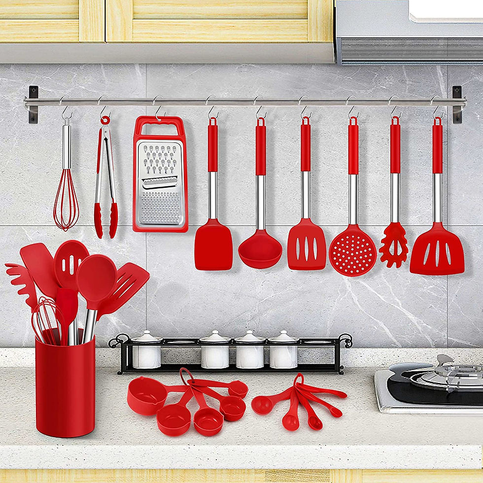Thumbnail: LIANYU 27 PCS Kitchen Utensils Set with Holder, Silicone Cooking Utensils Spatu