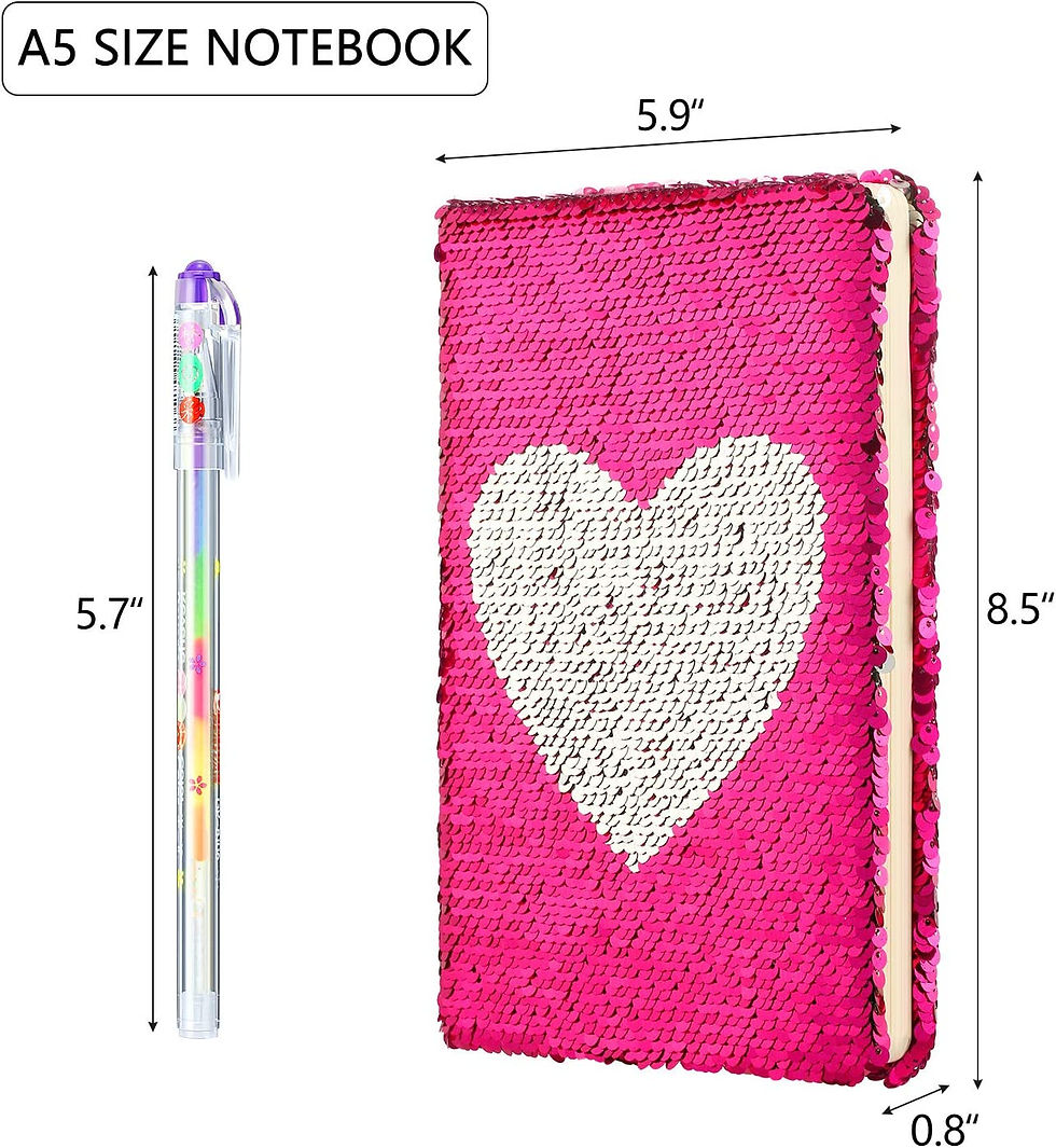 Thumbnail: Outus Sequin Notebook Set with 4 Pieces Color Gel Ink Pens Reversible Diary Fli