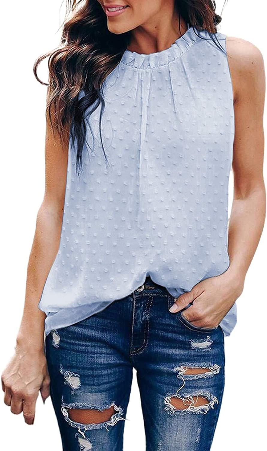 Thumbnail: AlvaQ Women Summer Halter Chiffon Tank Tops Casual Sleeveless Shirts Blouses