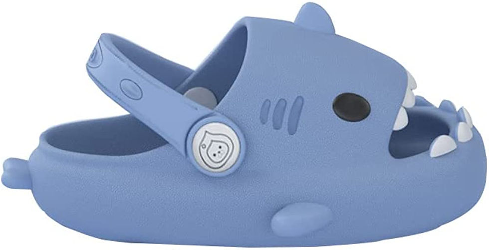 Thumbnail: HUAZUMEI Cute Cartoon Shark Sandals,Toddler Little Kids Slides Sandals, Kid Sum