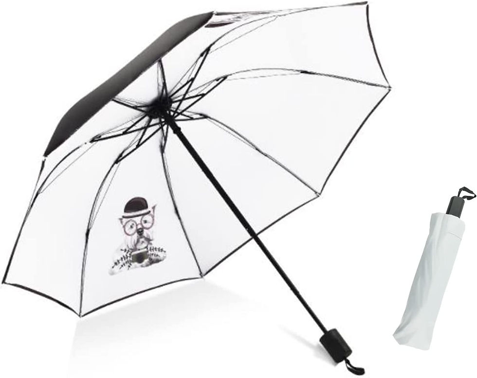 Thumbnail: LLanxiry Compact Travel Umbrella,Windproof Waterproof Stick Umbrella Anti-UV Pr