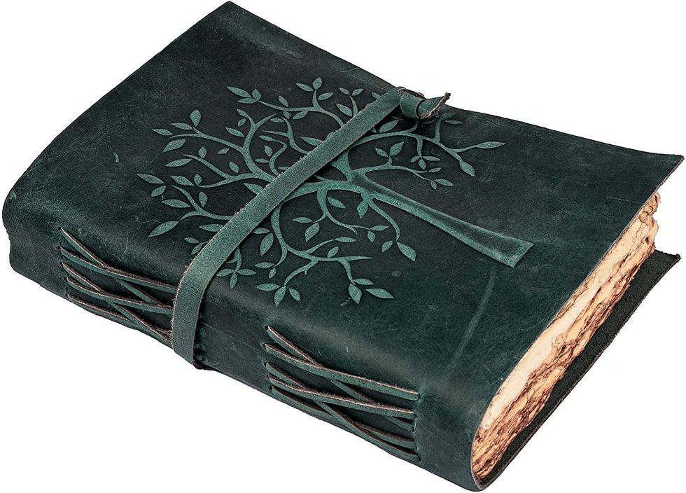 Thumbnail: Vintage Leather Journal Tree of Life - Leather Bound Journal - Vintage Deckle E