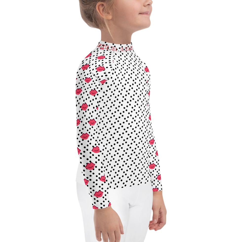 Thumbnail: Girls White & Pink Polka Dot Print Shirt
