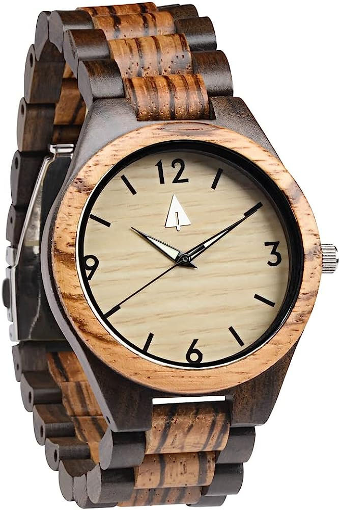 Thumbnail: Treehut Wooden Watch for Men with Adjustable Band and Stainless Steel Clasp –