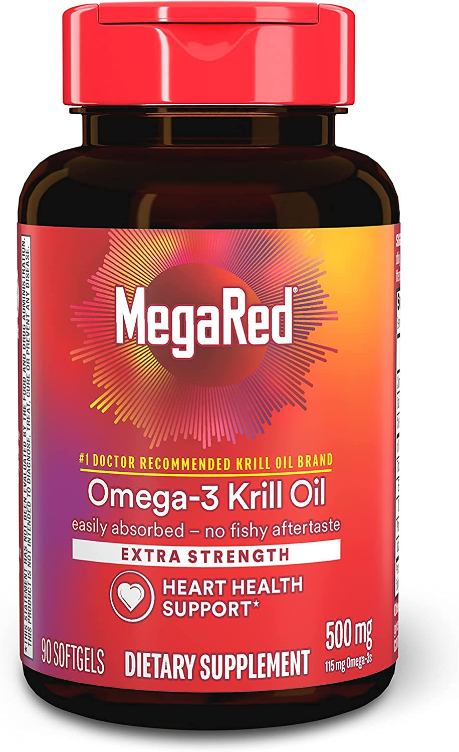 Thumbnail: Antarctic Krill Oil 500mg Omega 3 Fatty Acid Supplement, MegaRed Extra Strength
