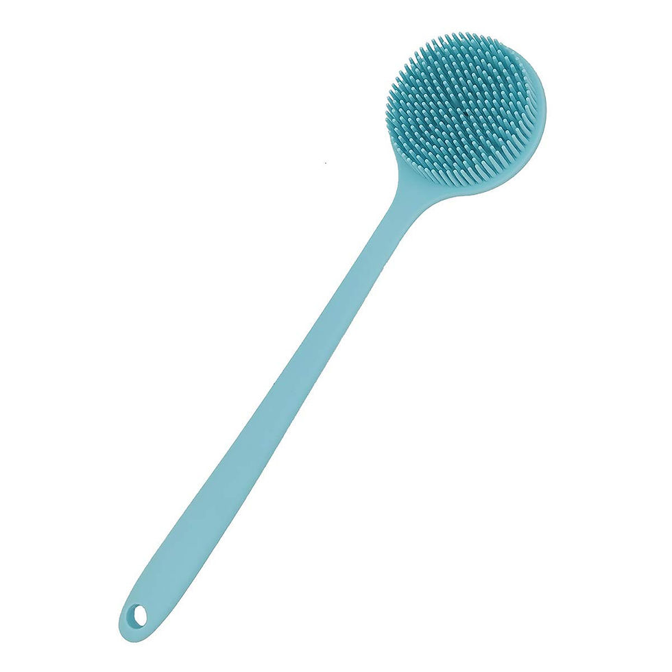Thumbnail: DNC Soft Silicone Back Scrubber Shower Bath Body Brush with Long Handle, BPA-Fr