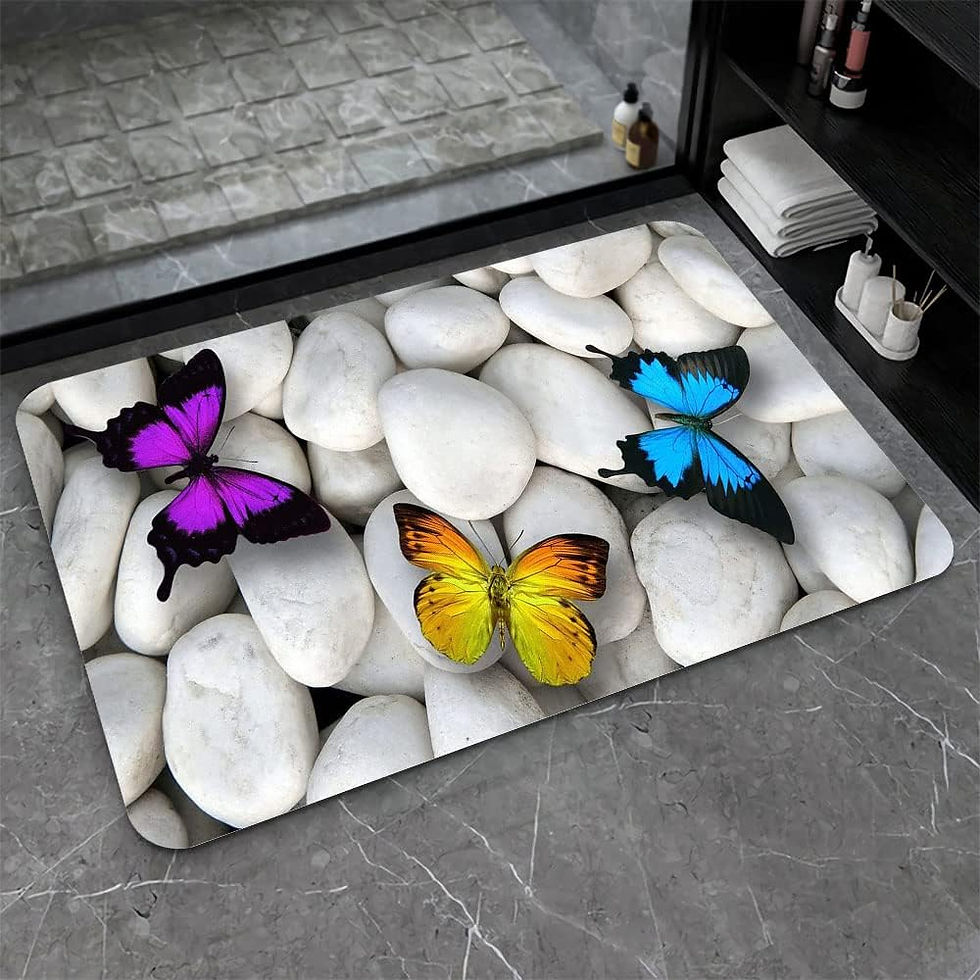 Thumbnail: SHENWSAN Diatomaceous Earth Bath mat ，Black Gold Shiny Marble Super Absorbent