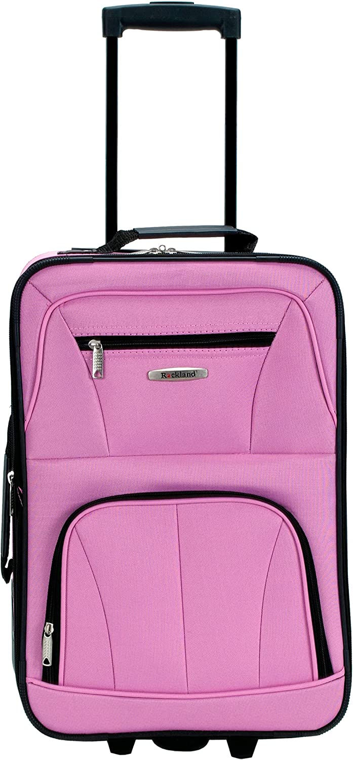 Thumbnail: Rockland Fashion Softside Upright Luggage Set, Black Dot, 2-Piece (14/19)