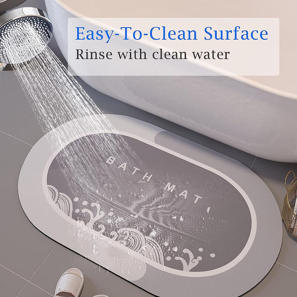 Thumbnail: LUFEIJIASHI Quick Dry Bath Rugs Super Absorbent Bath Mats Rubber Non-Slip Bathr