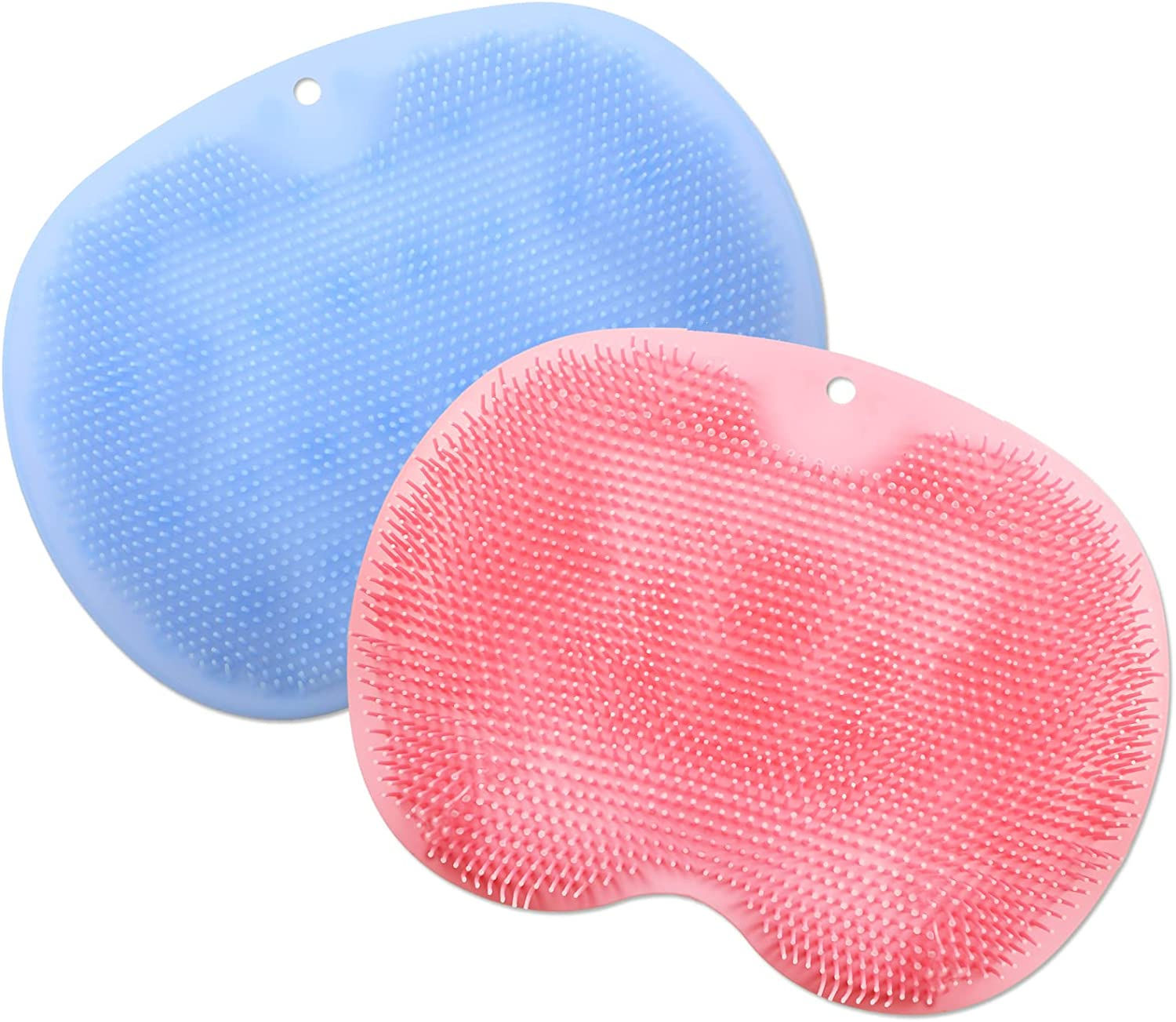 Remagr 2 Pieces Shower Foot Scrubber Mat Silicone Shower Foot Massager Back Was