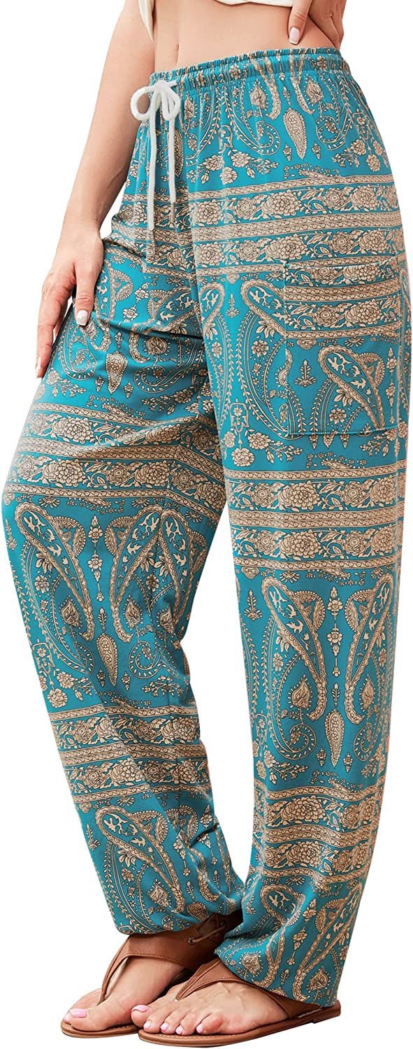 Thumbnail: QIANXIZHAN Women's Harem Pants, Hippie Palazzo Pants Boho Joggers Yoga Clothes 