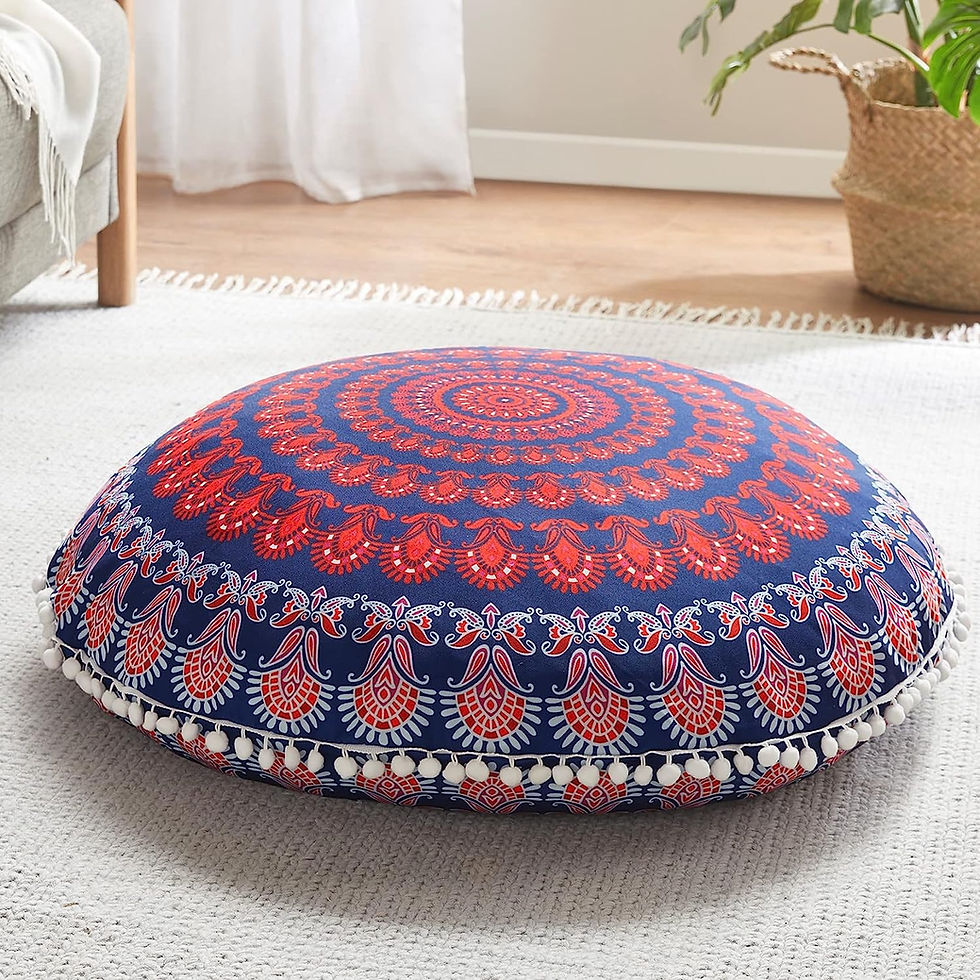 Thumbnail: Codi Meditation Floor Pillow Set of 2, Round Large Pillows Seating for Adults, 