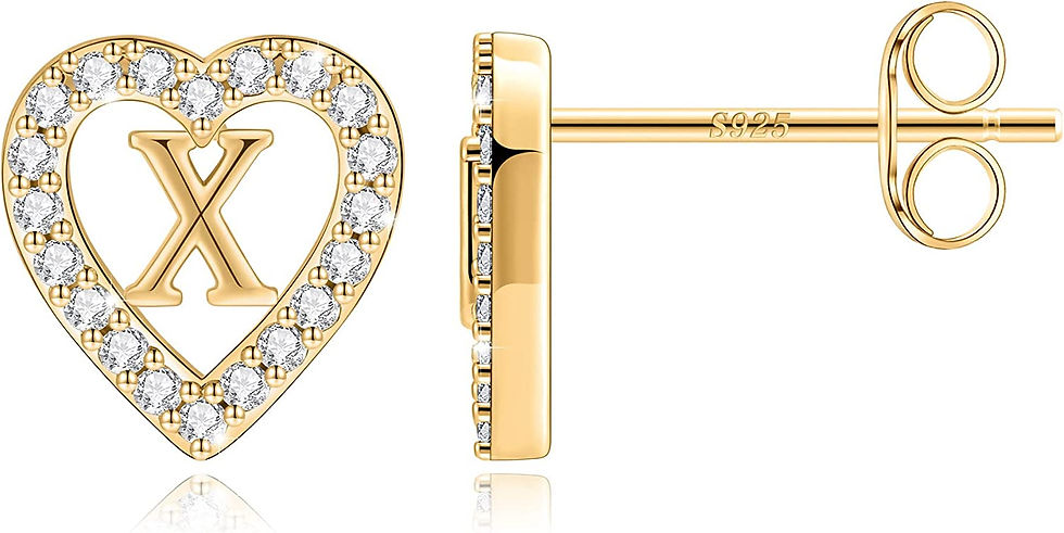 Thumbnail: Initial Earrings for Girls Women, 14K Solid Gold Over Earrings 925 Sterling Sil