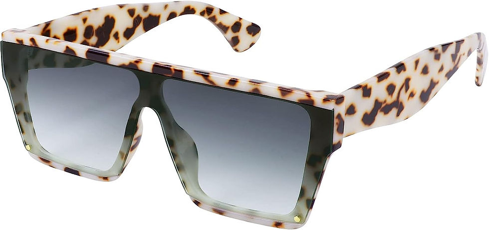 Thumbnail: FEISEDY Square Oversized Sunglasses Women Men Trendy Thick Frame Flat Top Shiel