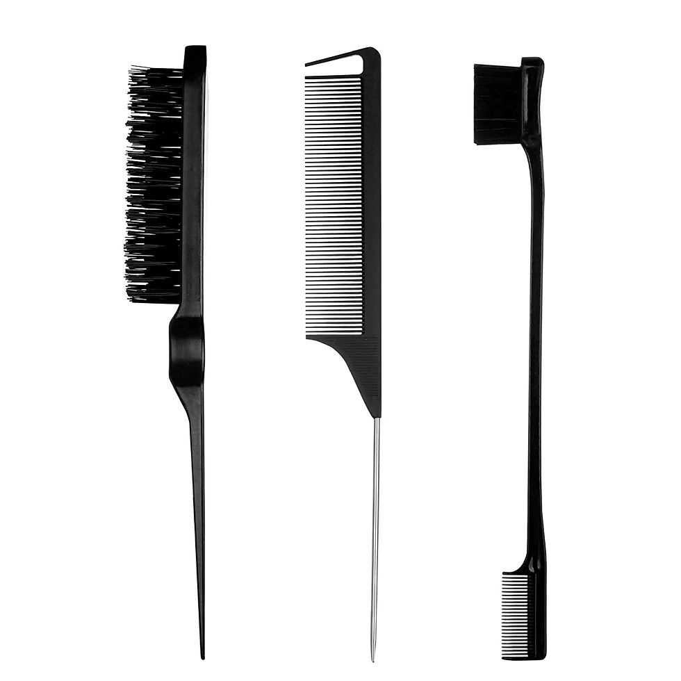 Thumbnail: 3 Pieces Hair Styling Comb Set Teasing Hair Brush Rat Tail Comb Edge Brush for 