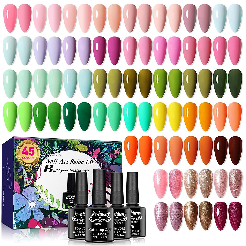 Thumbnail: JEWHITENY 45PCS Gel Nail Polish Kit, 42 Colors 7ML Gel Polish Nude Gray Pink Bl