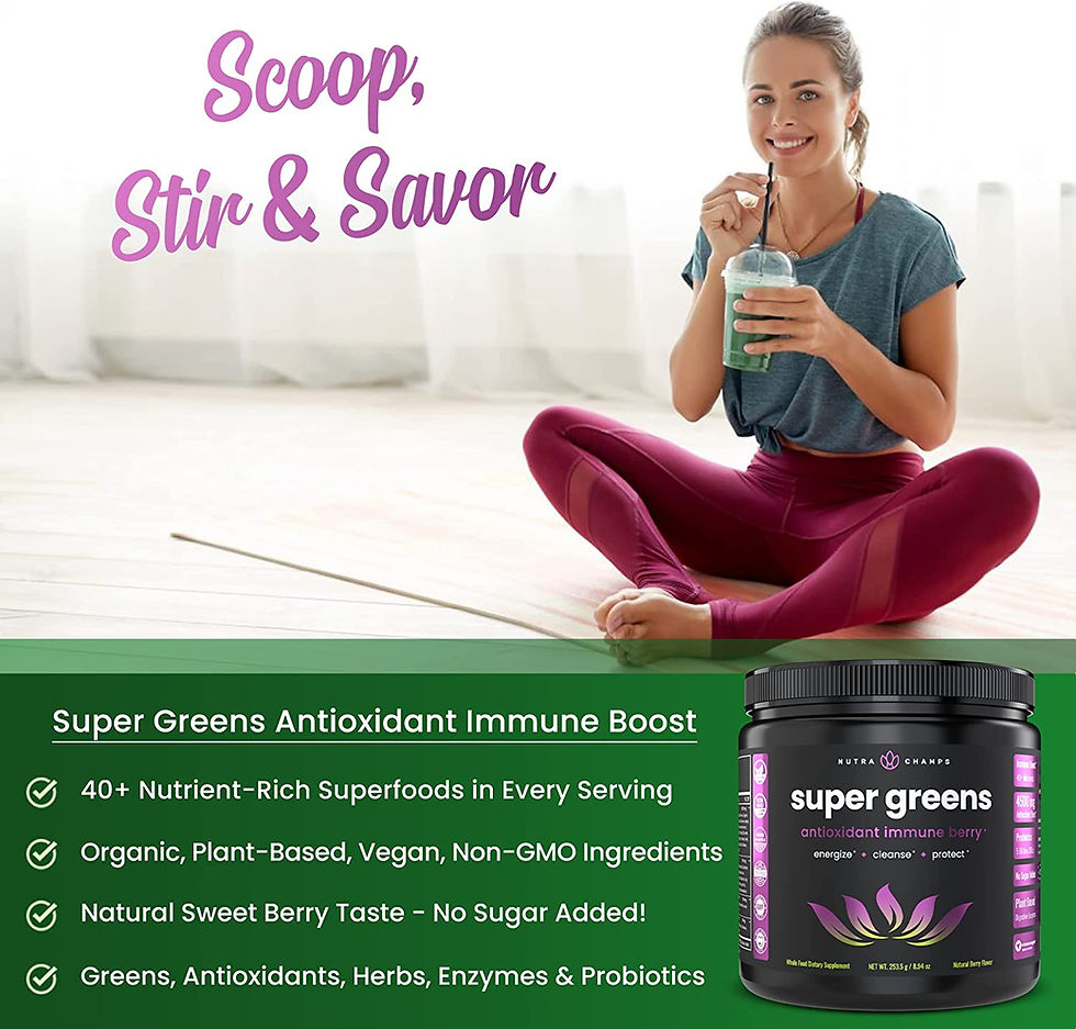 Thumbnail: Super Greens Powder Premium Antioxidant Superfood | Organic Greens Fruit and Ve