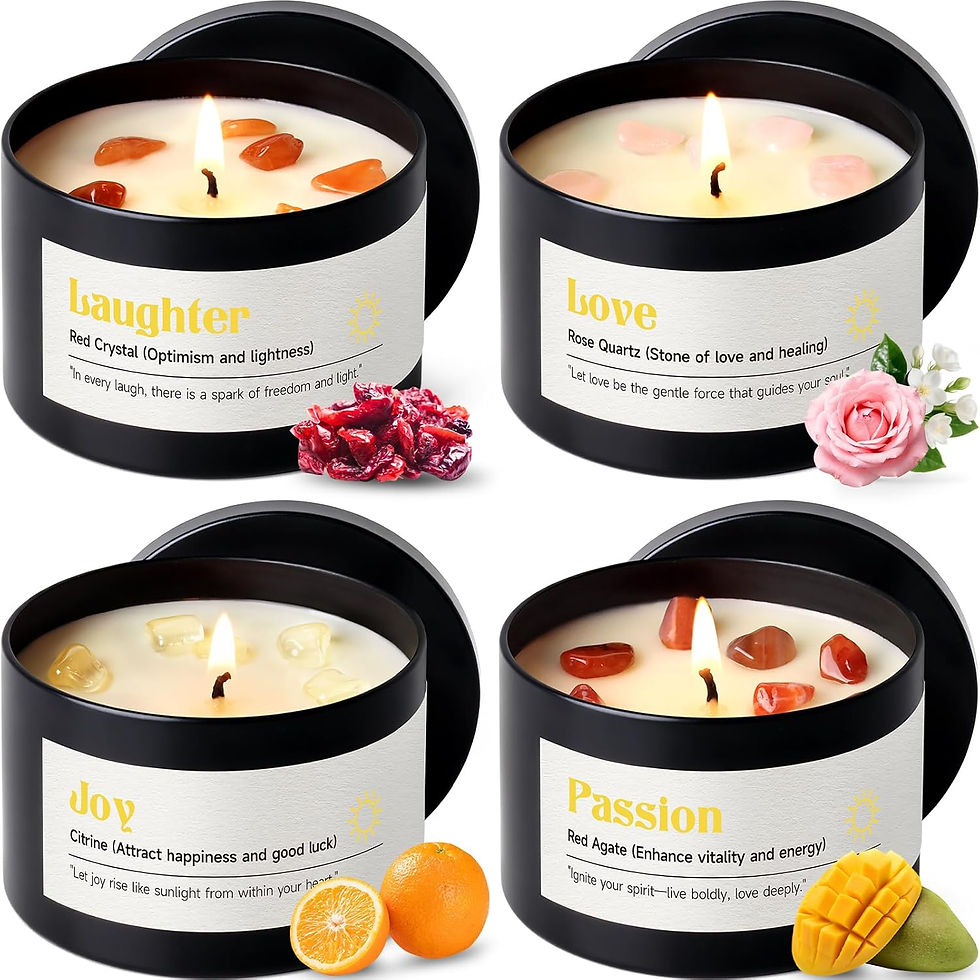 Thumbnail: AOOVOO Crystal Energy Candles Set for Women - 4 Pack 26 oz Soy Wax Candles for 