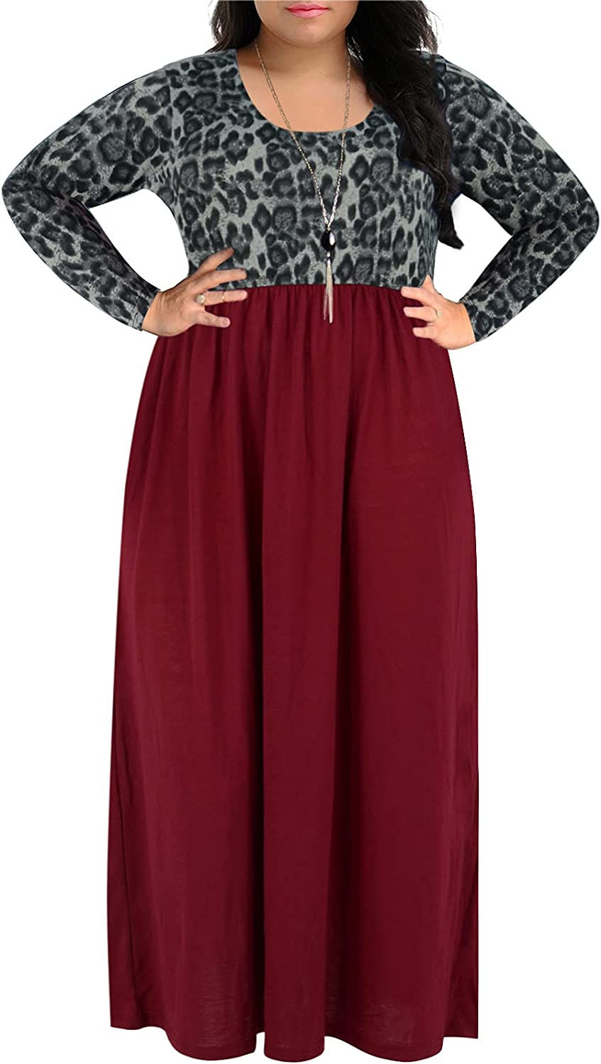 Thumbnail: Nemidor Women's Chevron Print Summer Short Sleeve Plus Size Casual Maxi Dress