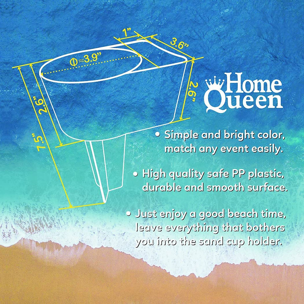 Thumbnail: Home Queen Beach Cup Holder with Pocket, Multifunctional Sand Cup Holder for Be