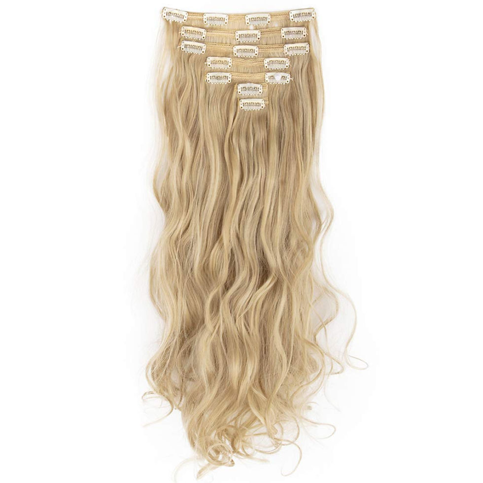 Thumbnail: Lelinta 7Pcs 16 Clips 24 Inch Wavy Curly Full Head Clip in on Double Weft Hair 