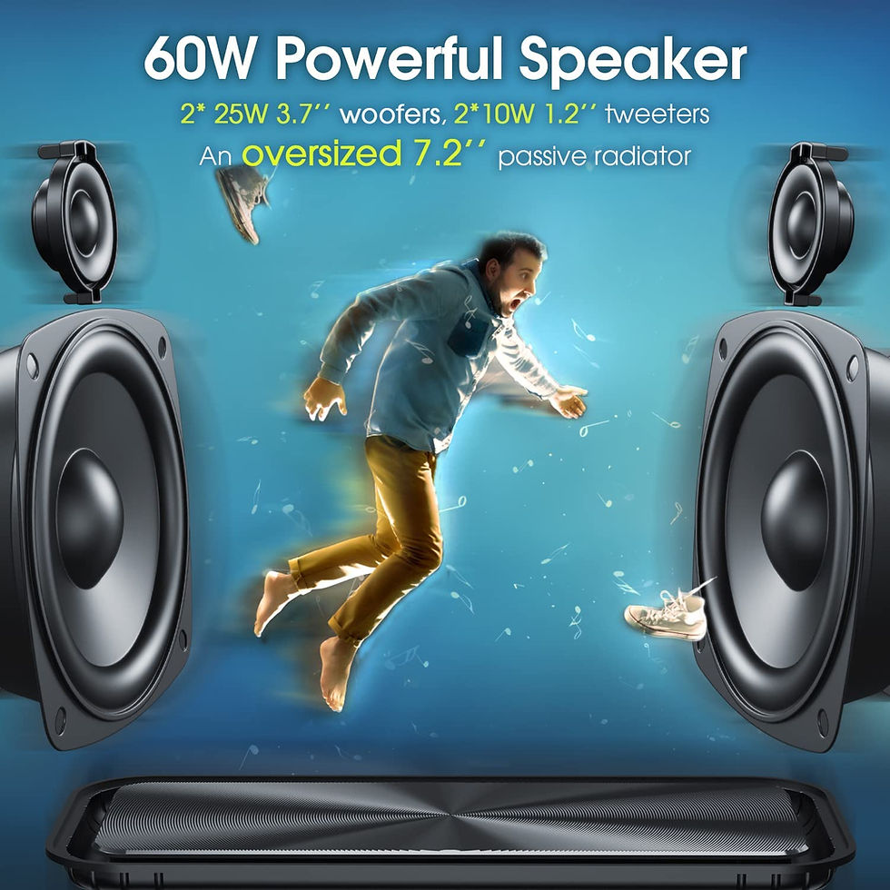 Thumbnail: Bluetooth Speakers, W-KING 60W Loud Portable Wireless Bluetooth Speaker with Su