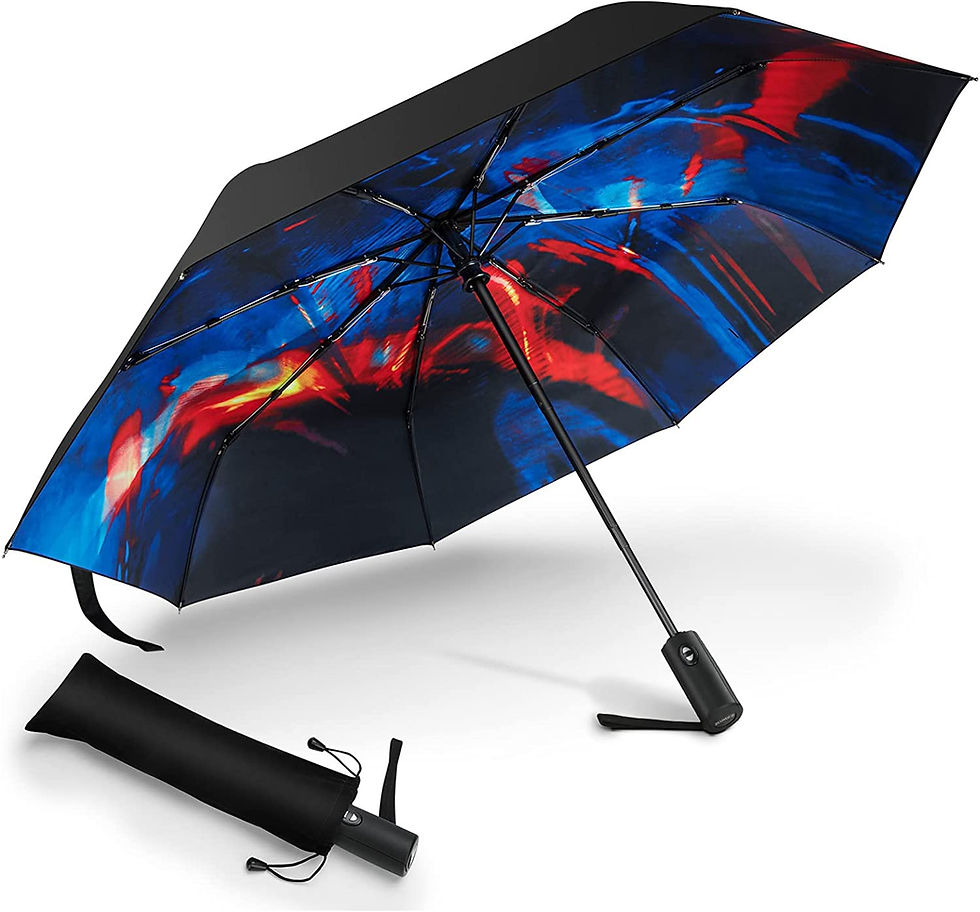 Thumbnail: ZUOYOUZ Waterproof Travel Umbrella, 8 Ribs Compact Umbrella for Rain, Auto Open