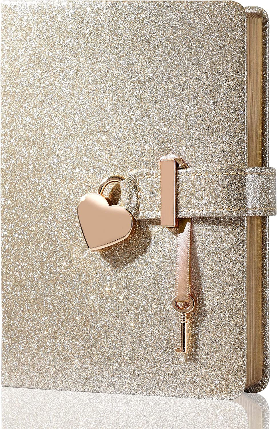 Thumbnail: Heart Shaped Lock Diary with Key for Girls PU Leather Cover Journal Personal Or