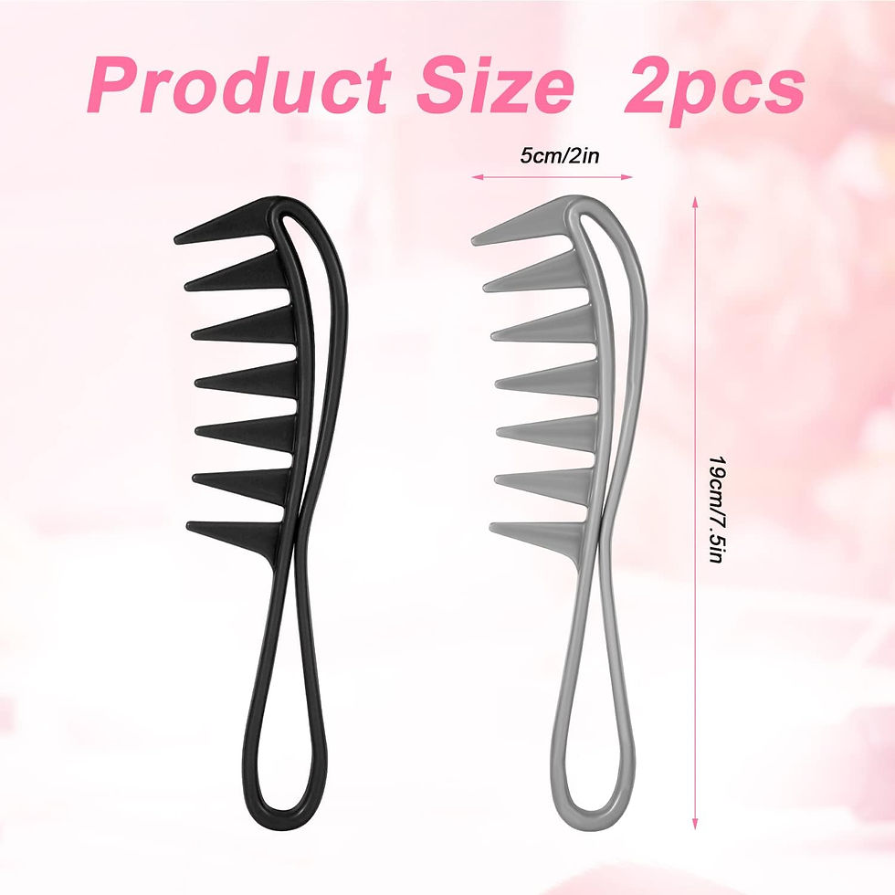 Thumbnail: 2 Pcs Wide Tooth Comb, Large Texture Combs Wide Tooth Curl Comb Shark Teeth Hai