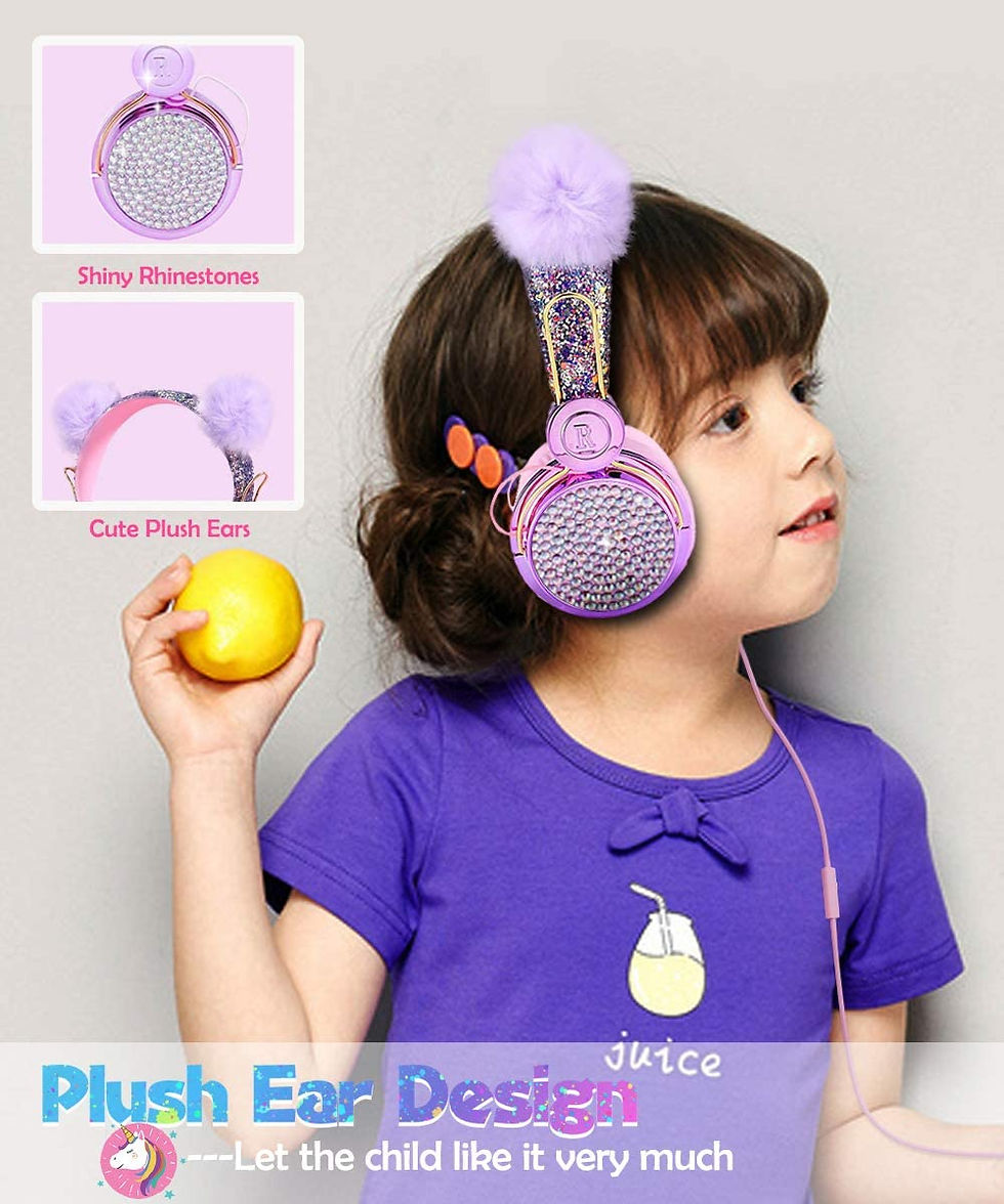 Thumbnail: SVYHUOK Girls Pink Unicorn Wired Headphones,Cute Cat Ear Kids Game Headset for 