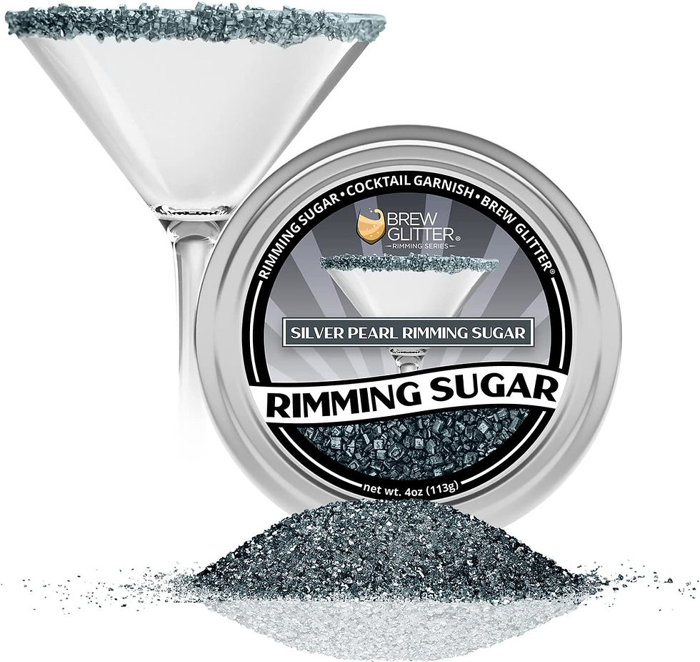 Thumbnail: BREW GLITTER Light Blue Pearl Cocktail Rimming Sugar, Drink Rimmer for Beverage