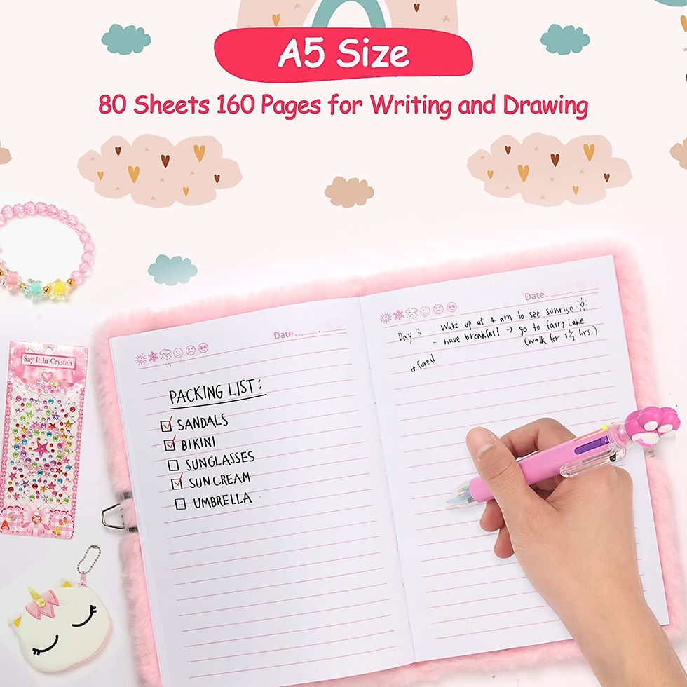 Thumbnail: IFINTECHNO Unicorn Diary for Girls with Lock and Keys, Kids Journal School Trave