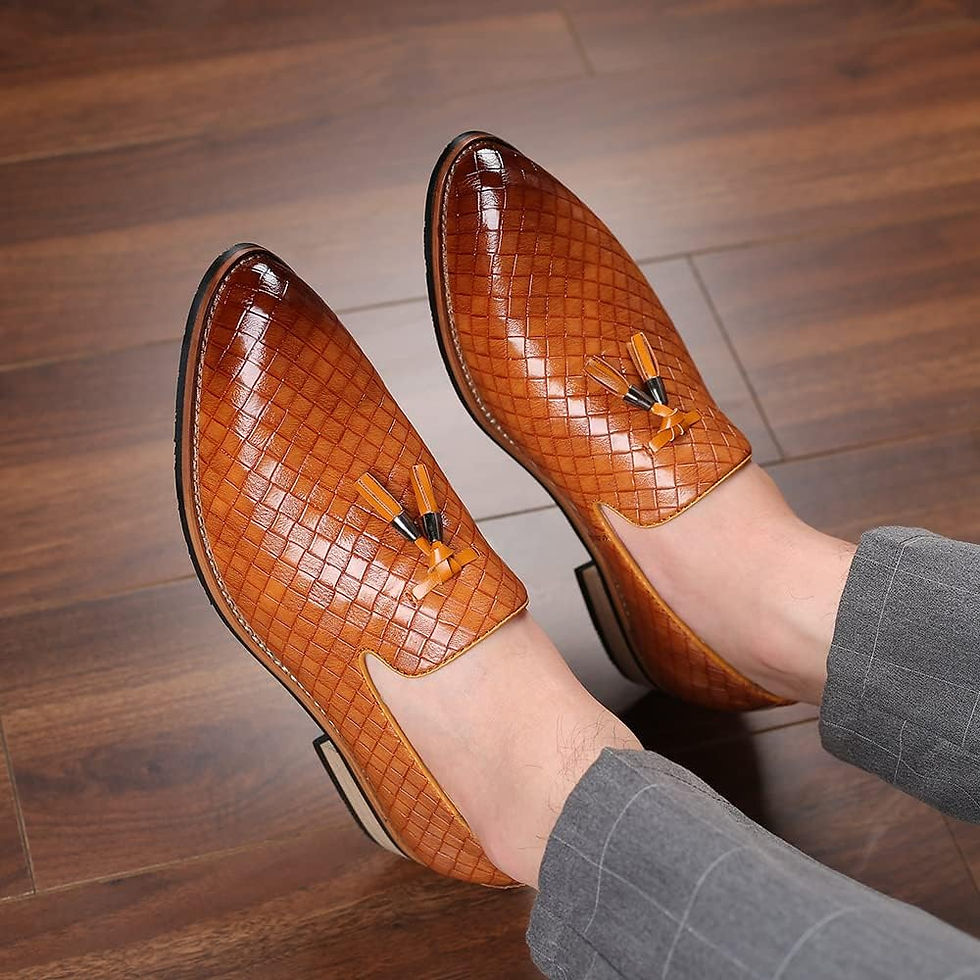 Thumbnail: ALITIKAVIC Mens Slip On Loafers Dress Shoes Printing Leather Fashion Luxury Pro