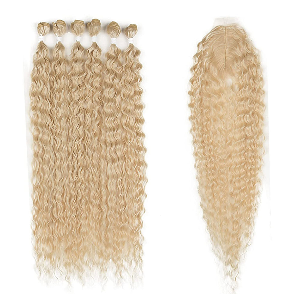 Thumbnail: DÉBUT synthetic hair bundles with simple closure weave bundles with frontal sw