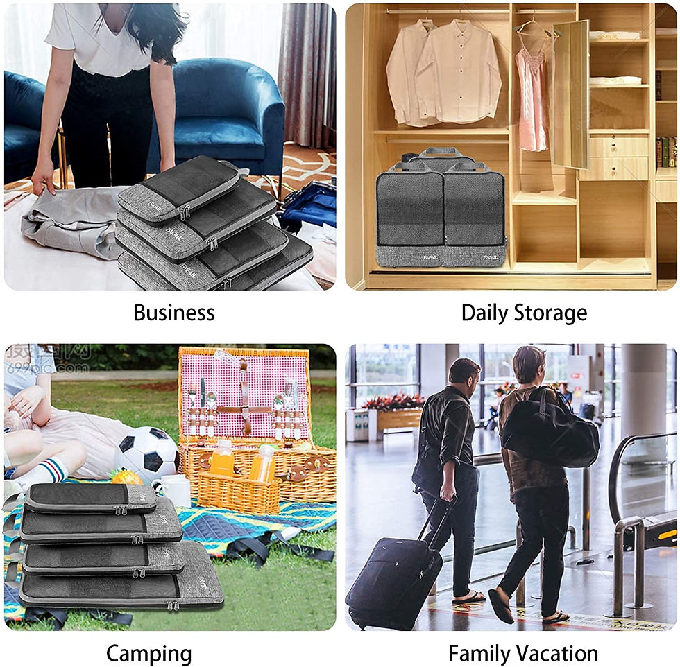Thumbnail: BAGAIL 4 Set/5 Set/6 Set Compression Packing Cubes Travel Accessories Expandabl