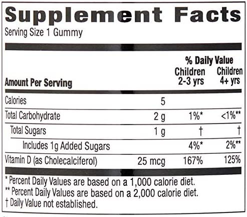 Thumbnail: Amazon Brand - Mama Bear Organic Kids Vitamin D3 25 mcg (1000 IU) per serving, 