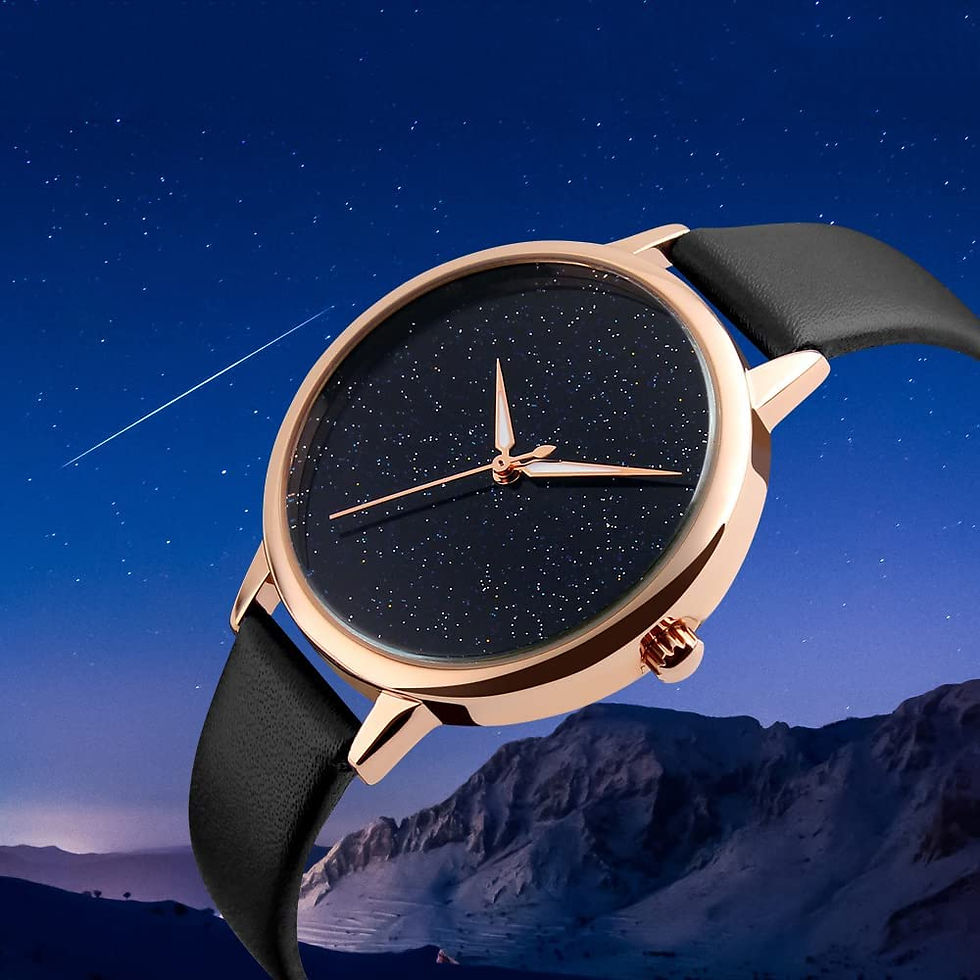 Thumbnail: TONSHEN Fashion Quartz Watches for Women Lady Girl, Starry Sky Dial Casual Anal